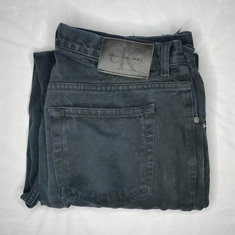 Vintage Calvin Klein Black Jeans 34 Made In Mexico Cotton Denim